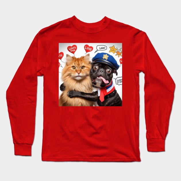 dog and cat Long Sleeve T-Shirt by Patrick9